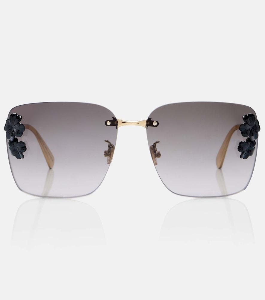 dior eyewear dior clover embellished square sunglasses