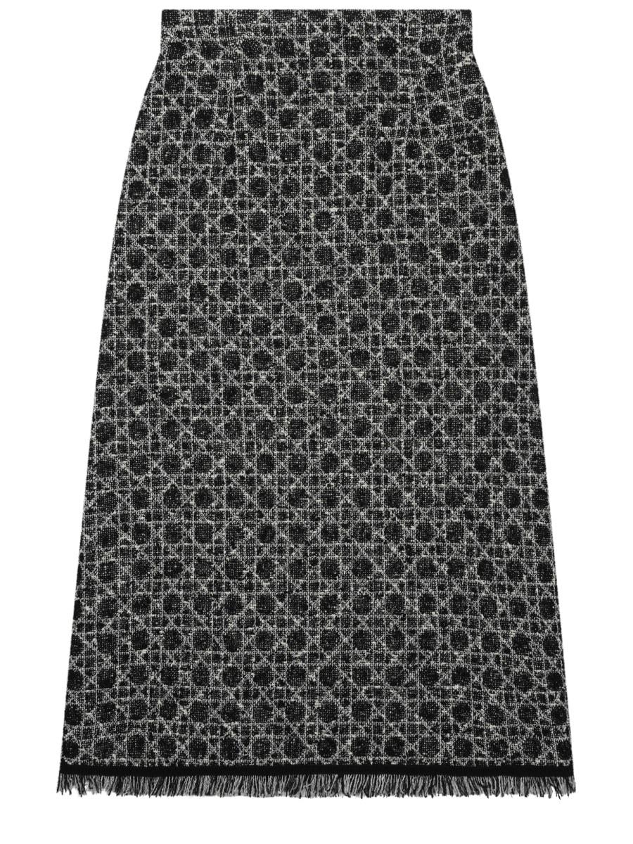 dior macrocannage midi skirt