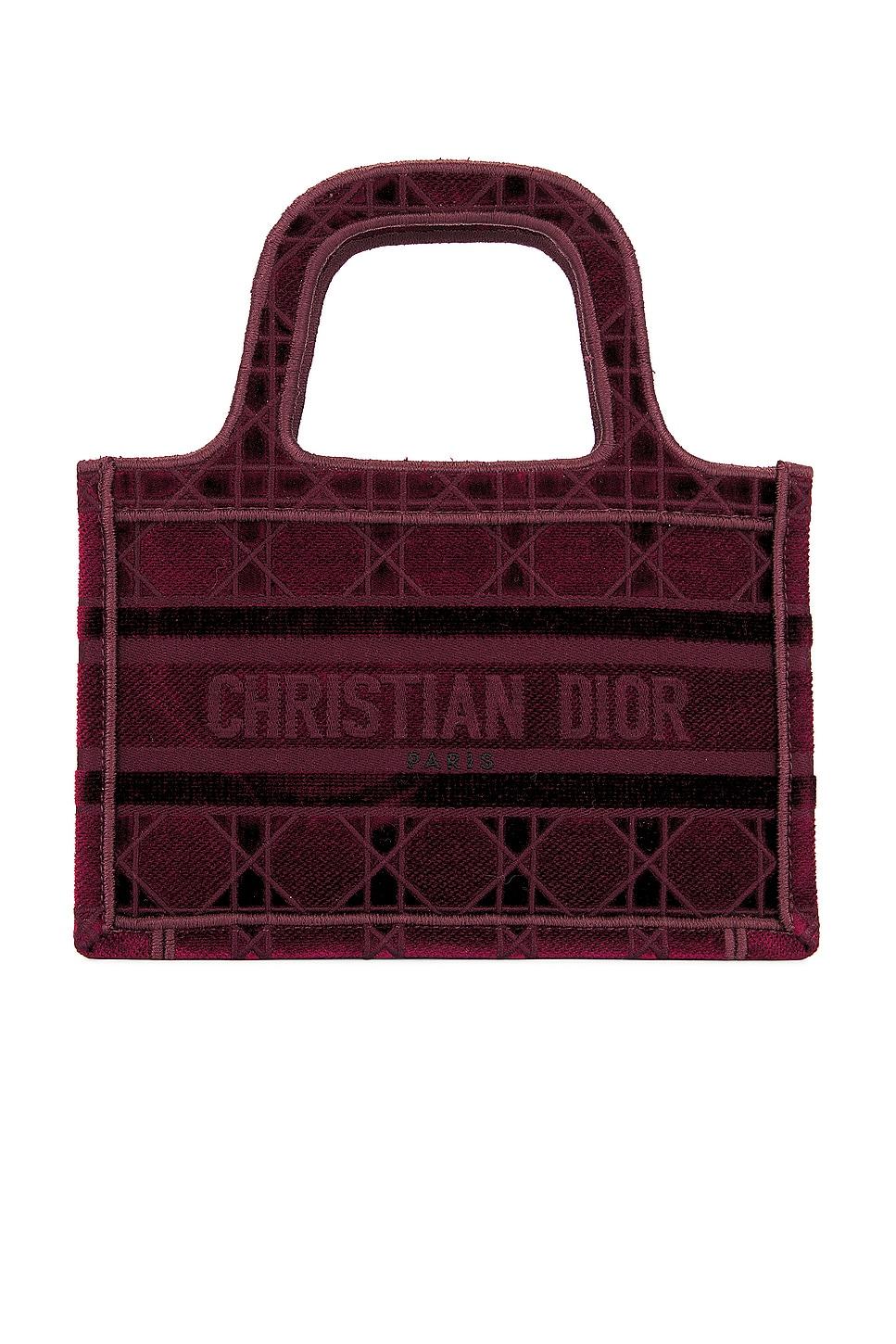 dior mini embroidered book tote bag