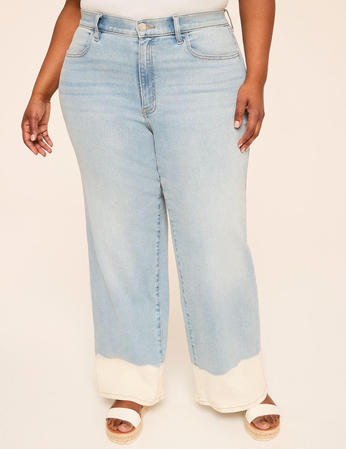 dip-dye wide leg jean