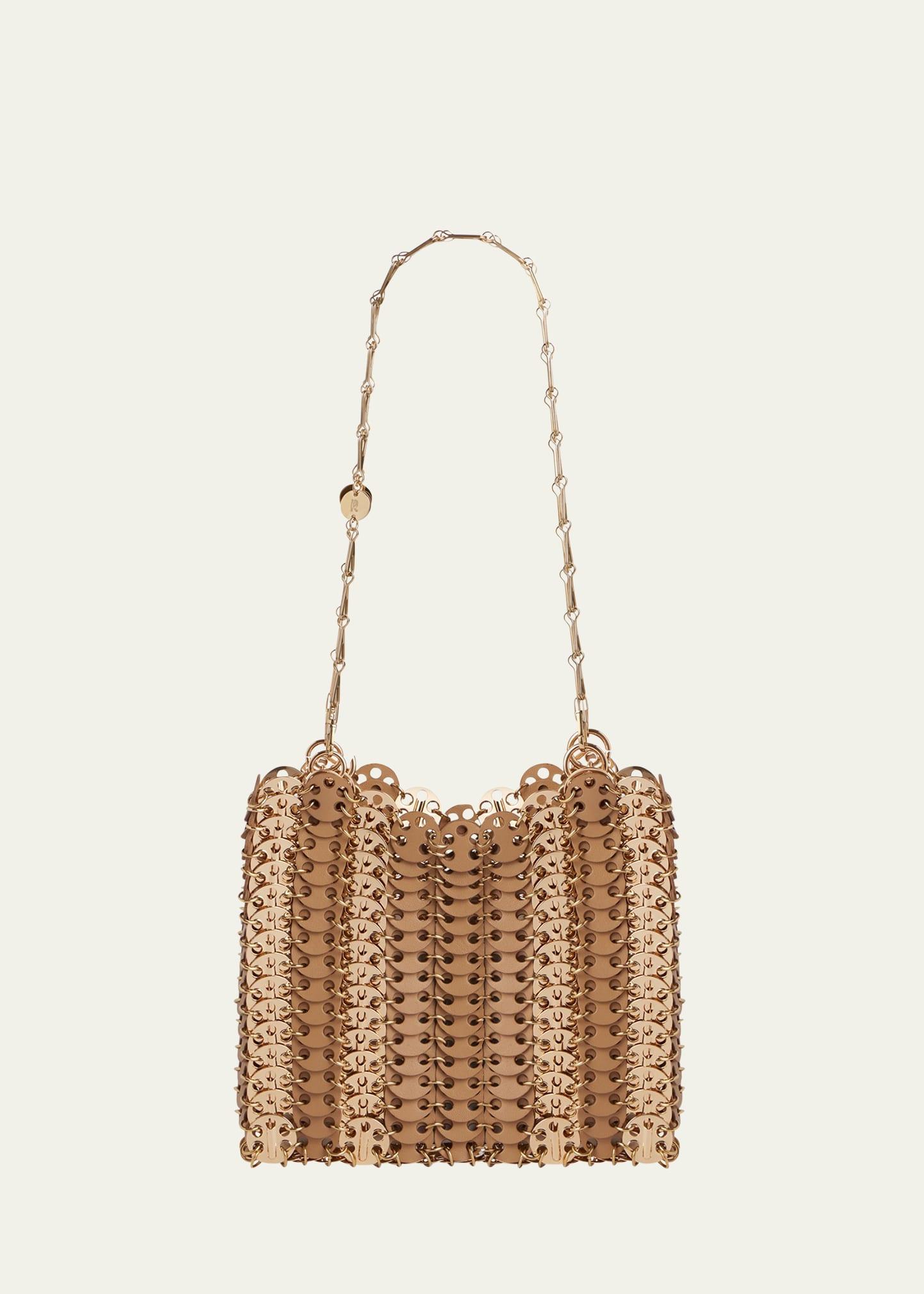 disc calf leather shoulder bag