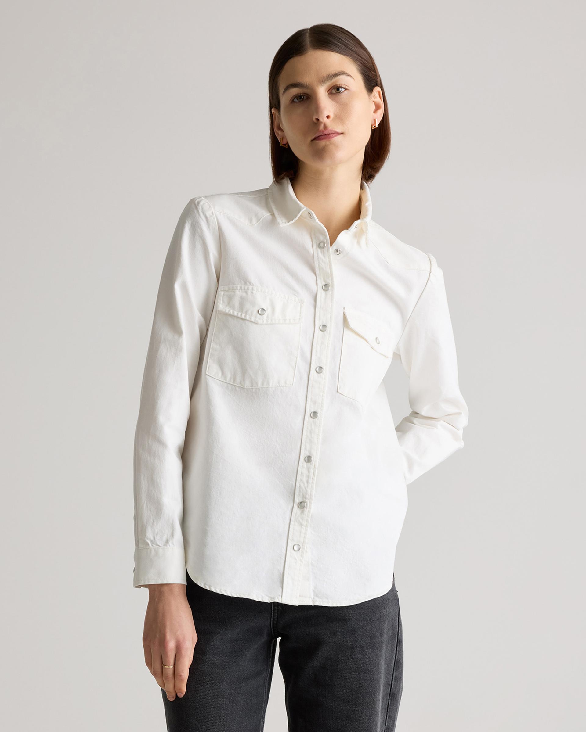 distressed denim western shirt