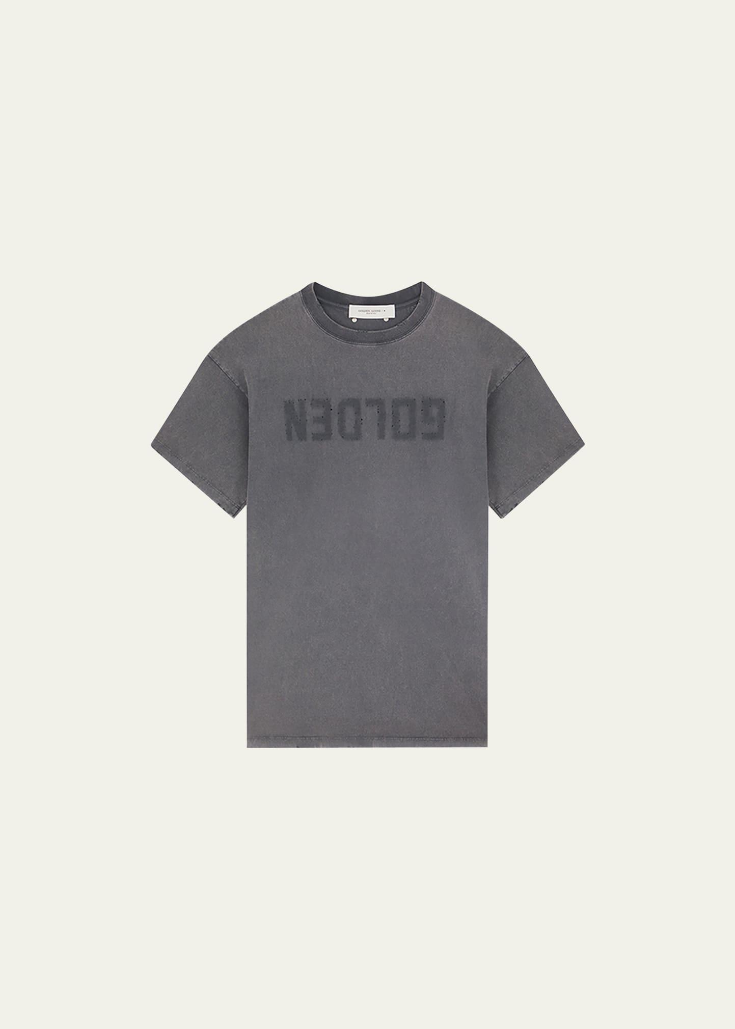 distressed logo t-shirt dress