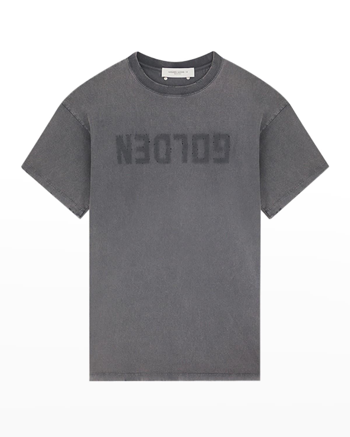 distressed logo t-shirt dress