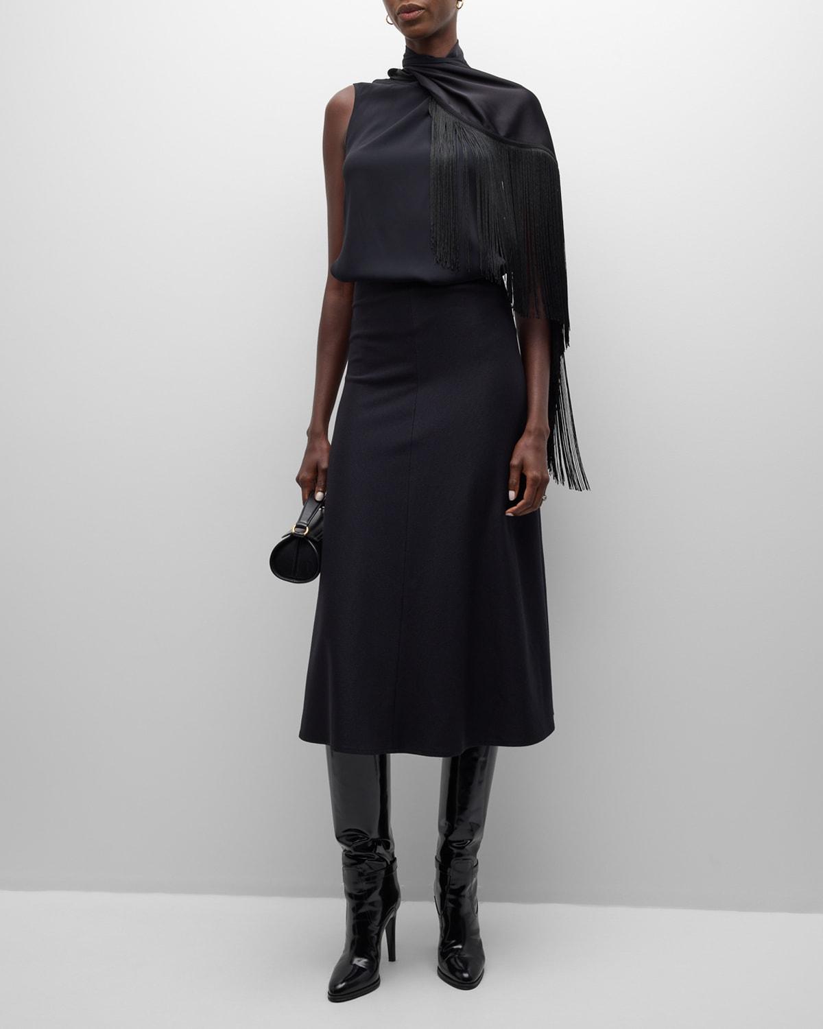 django fringe-trim turtleneck top