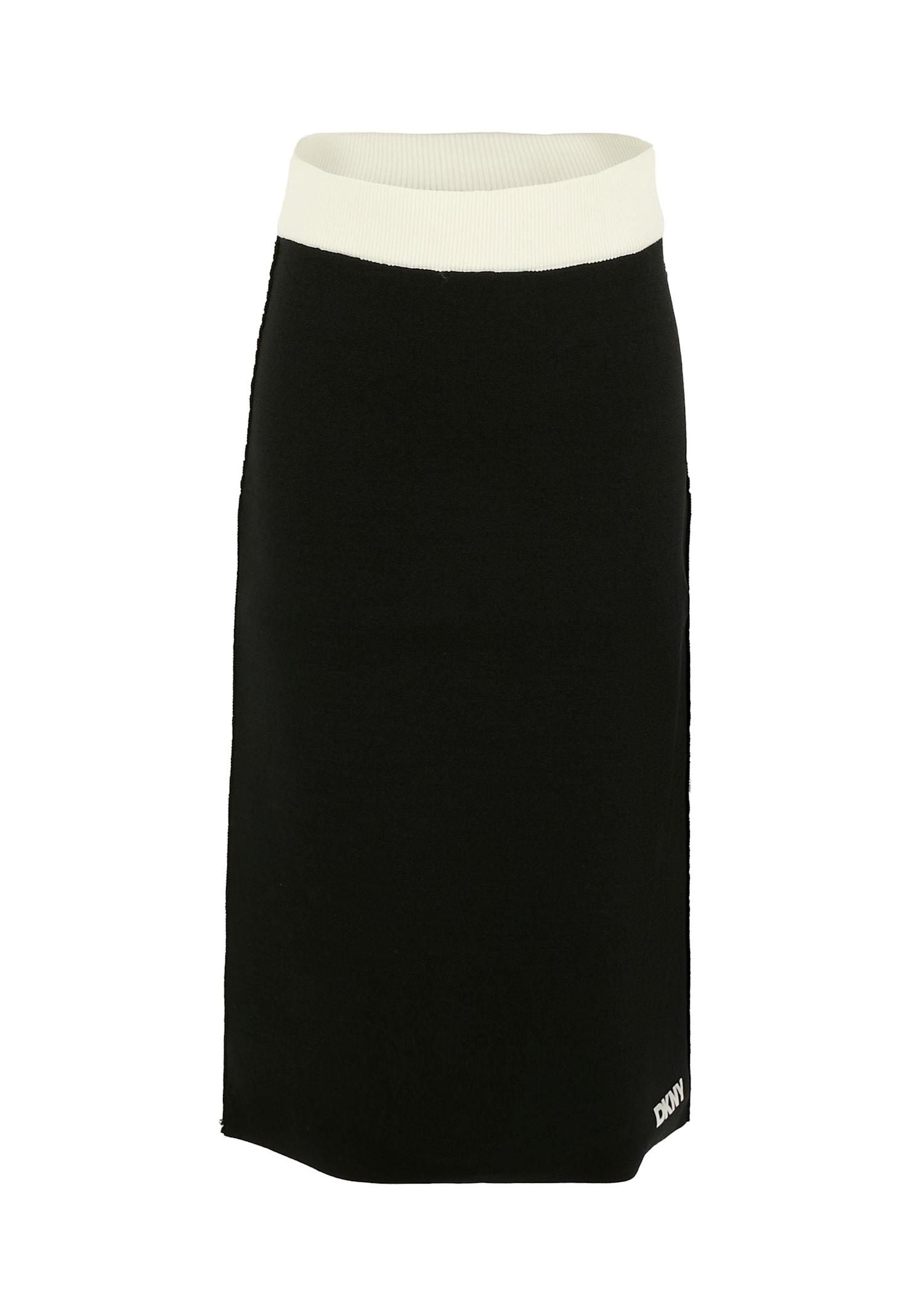 dkny black skirt for girl with white logo