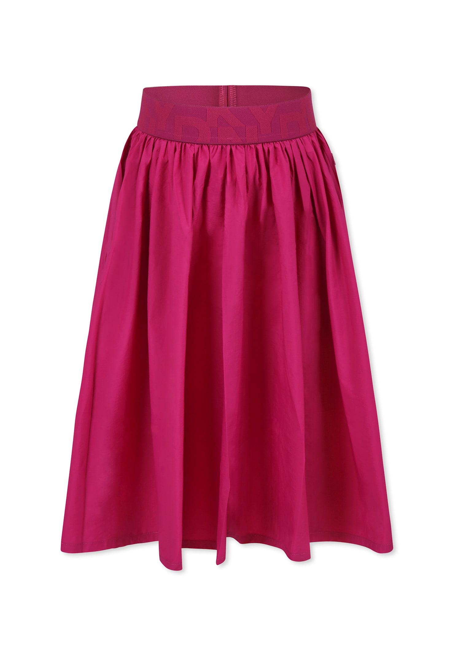 dkny fuchsia skirt for girl with logo