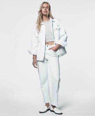 dkny jeans womens denim oversized trucker jacket classic high rise straight leg jeans