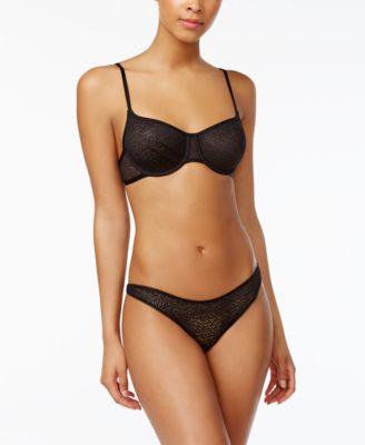 dkny modern lace sheer demi bra thong