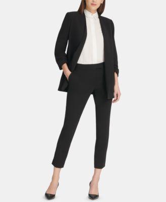 dkny open front jacket slim leg ankle pants