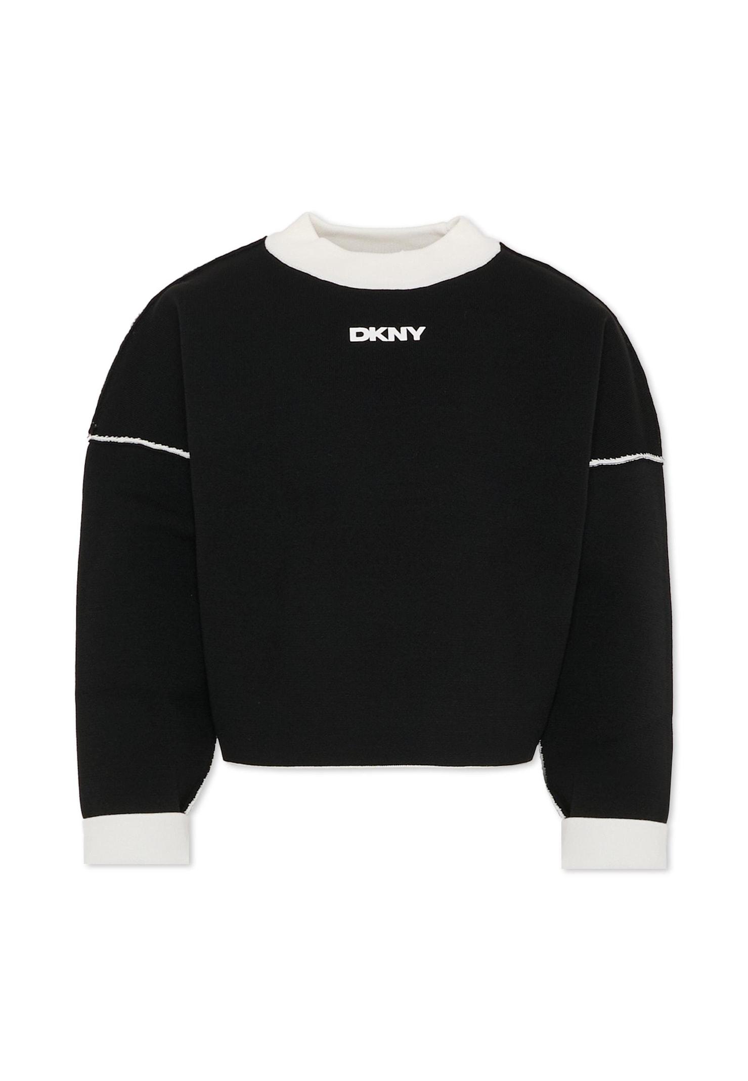 dkny reversible black crop sweater for girl with logo