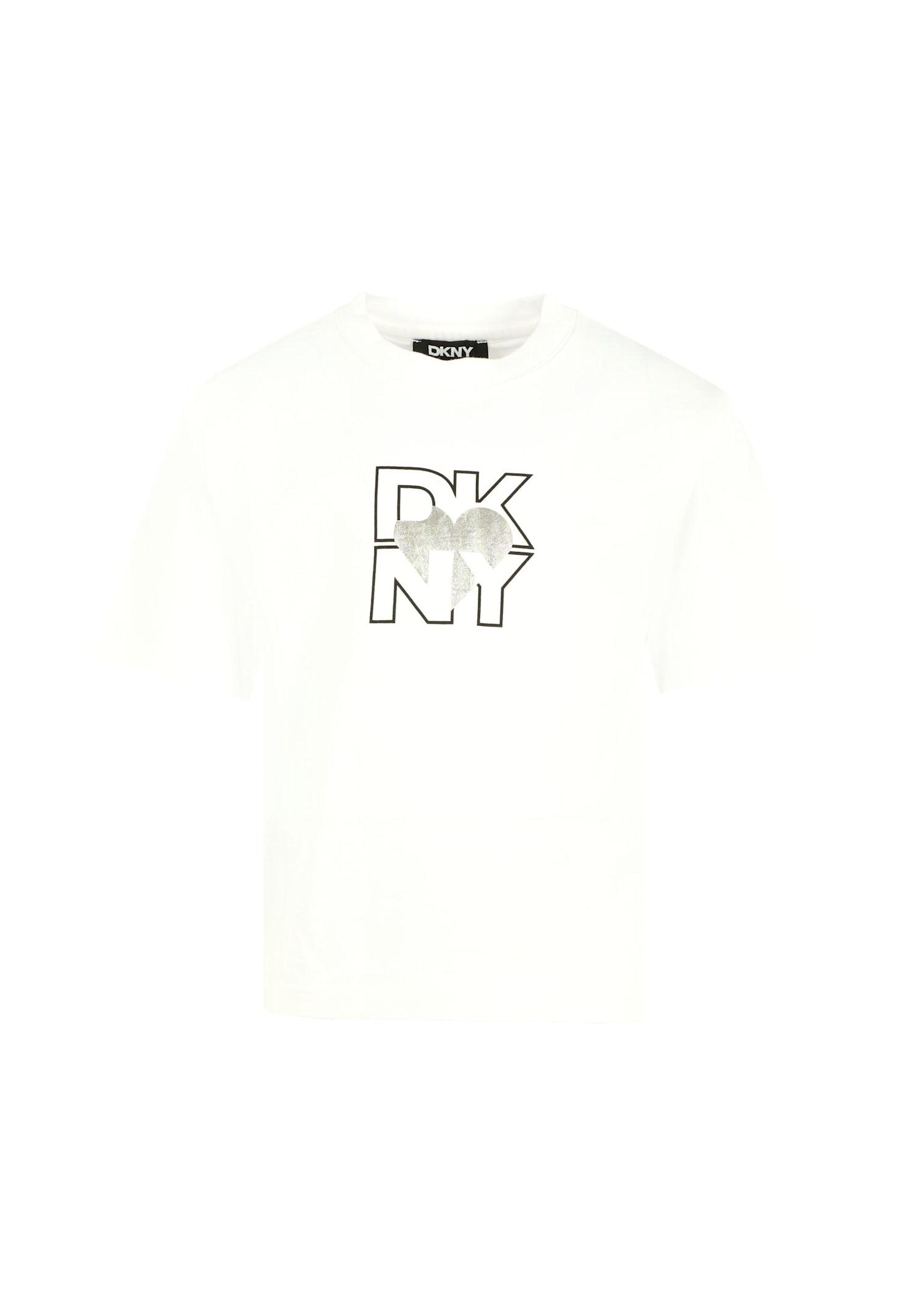 dkny white t-shirt for girl with logo