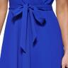 dkny women's flutter sleeve faux wrap dress, floral iris, 4