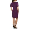 dkny women's scuba crepe chiffon mixed media side ruched dress, wine, 8