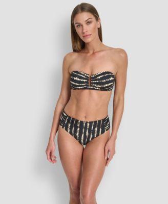 dkny womens bandeau bikini top bottoms