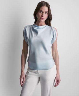 dkny womens flutter short sleeve top