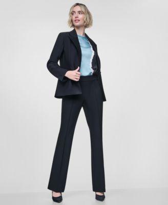 dkny womens tech sport nylon blazer nylon pull on pants printed sleeveless satin blouse