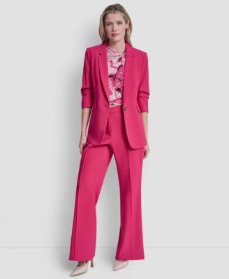 dkny womens tech tailoring essex ankle trousers tech tailoring 1 button blazer