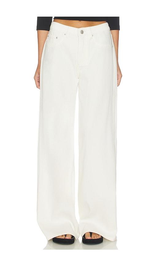 dl1961 alex aura low rise baggy wide leg jeans in ivory.