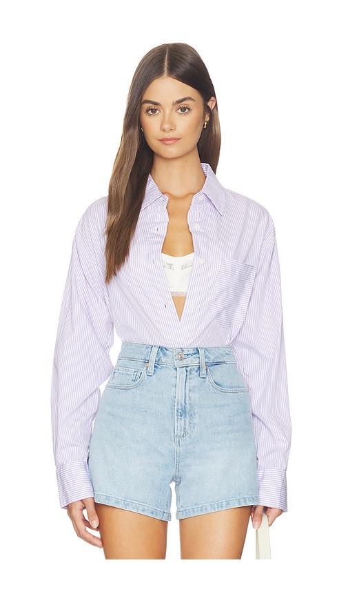 dl1961 faye oversized shirt in lavender.