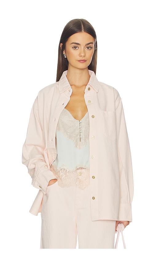 dl1961 faye oversized shirt in pink.