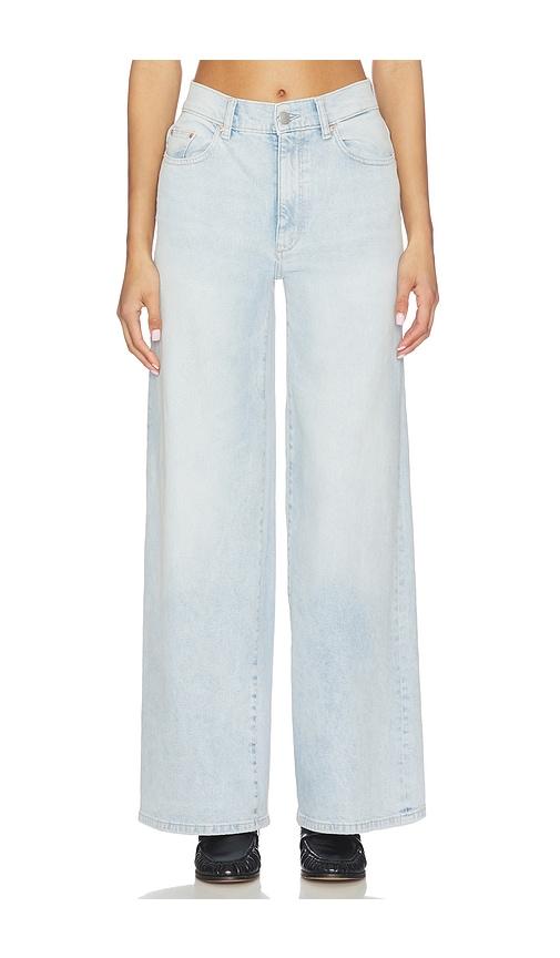 dl1961 hepburn high rise wide leg jeans in baby blue.
