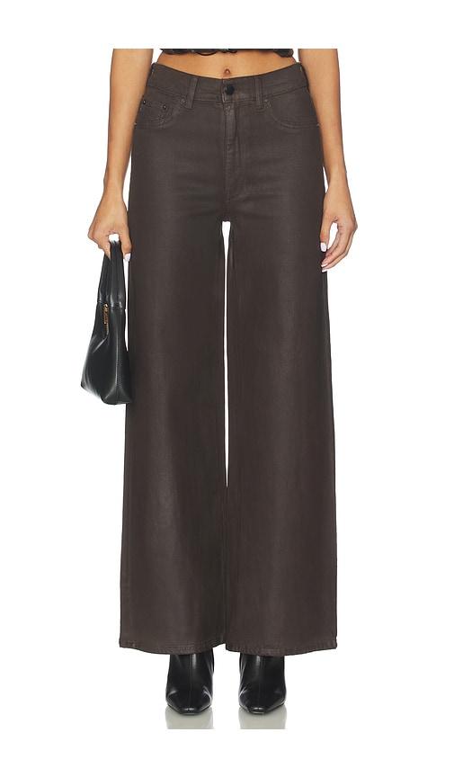 dl1961 hepburn high rise wide leg jeans in brown.
