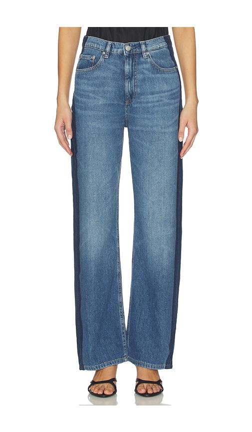 dl1961 karmine aura high rise refined leg jeans in blue.