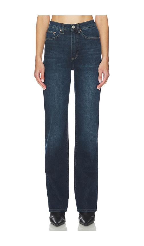 dl1961 karmine high rise refined wide leg jeans in blue.