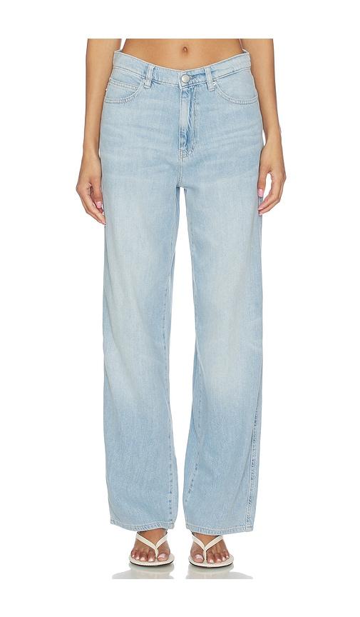 dl1961 kaylen aura high rise soft curve jeans in blue.