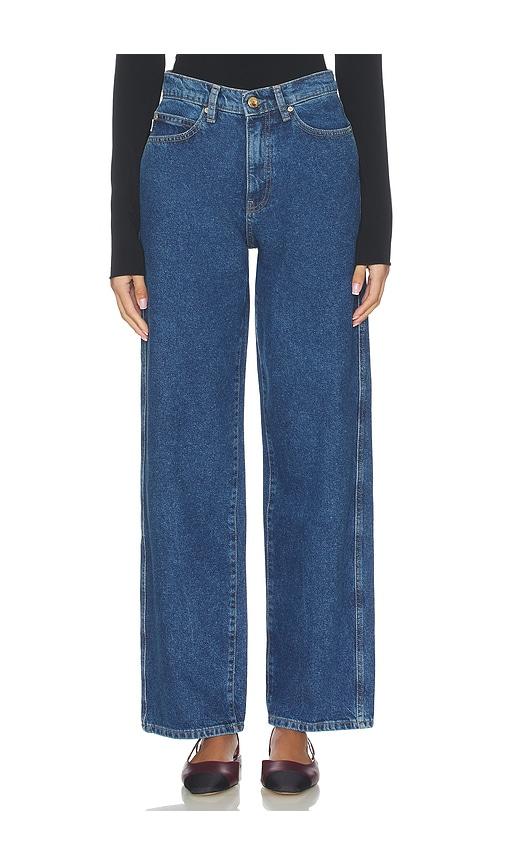 dl1961 kaylen high rise soft curve jeans in blue.