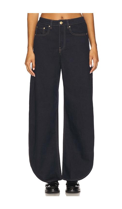 dl1961 rori high rise barrel jeans in blue.