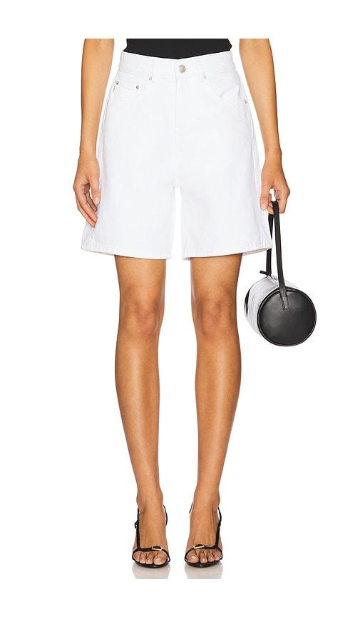 dl1961 taylor high rise short in white.