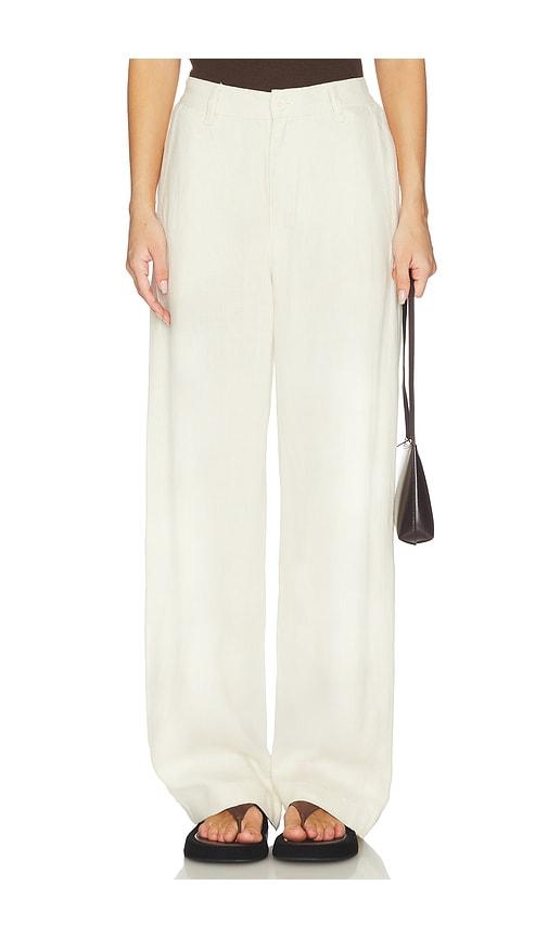 dl1961 taylor relaxed high rise barrel pants in cream.