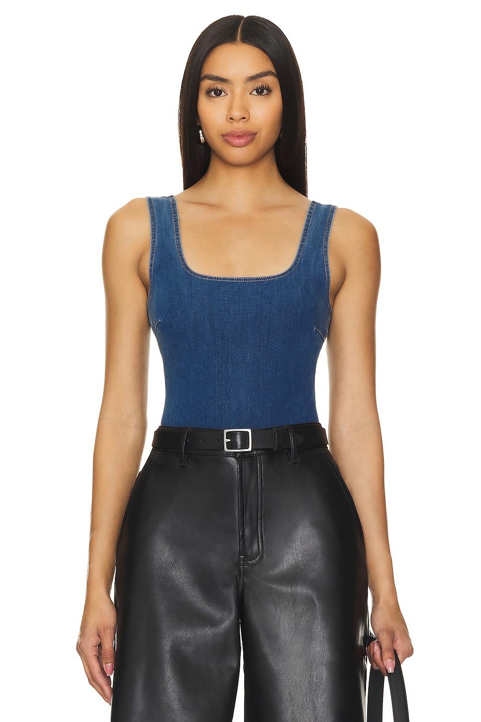 do it all denim squareneck bodysuit