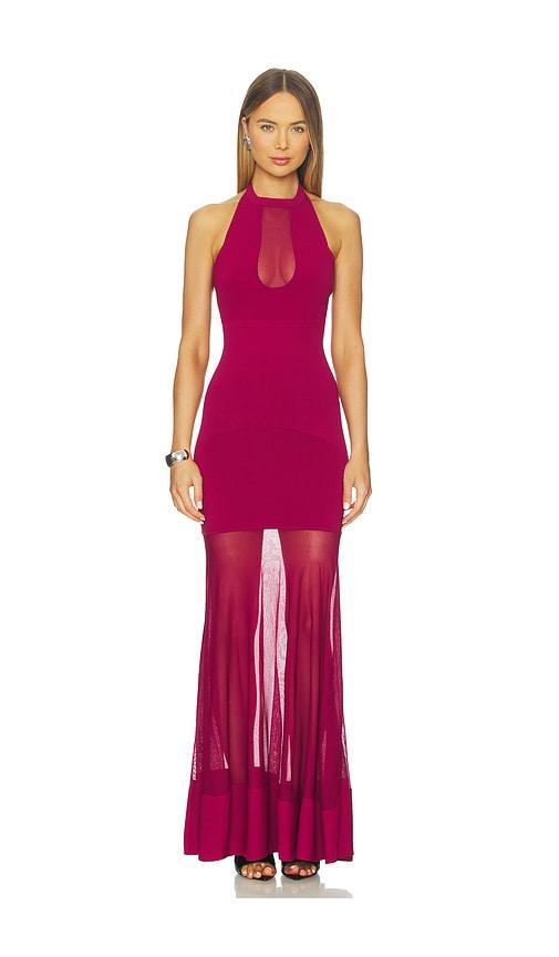 dodiee charlene halter dress in wine.
