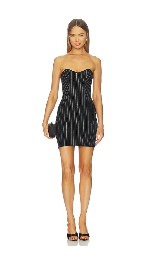 dodiee skyla pinstripe tube dress in black.