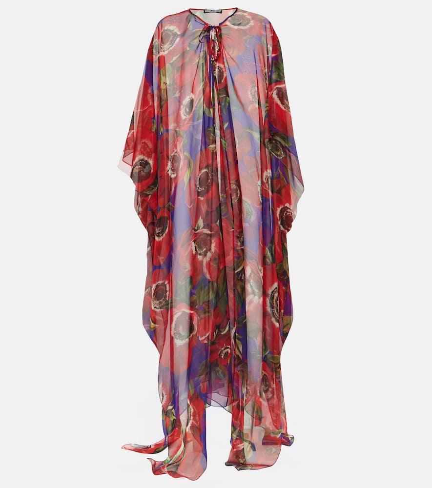 dolce & gabbana anemone silk chiffon kaftan