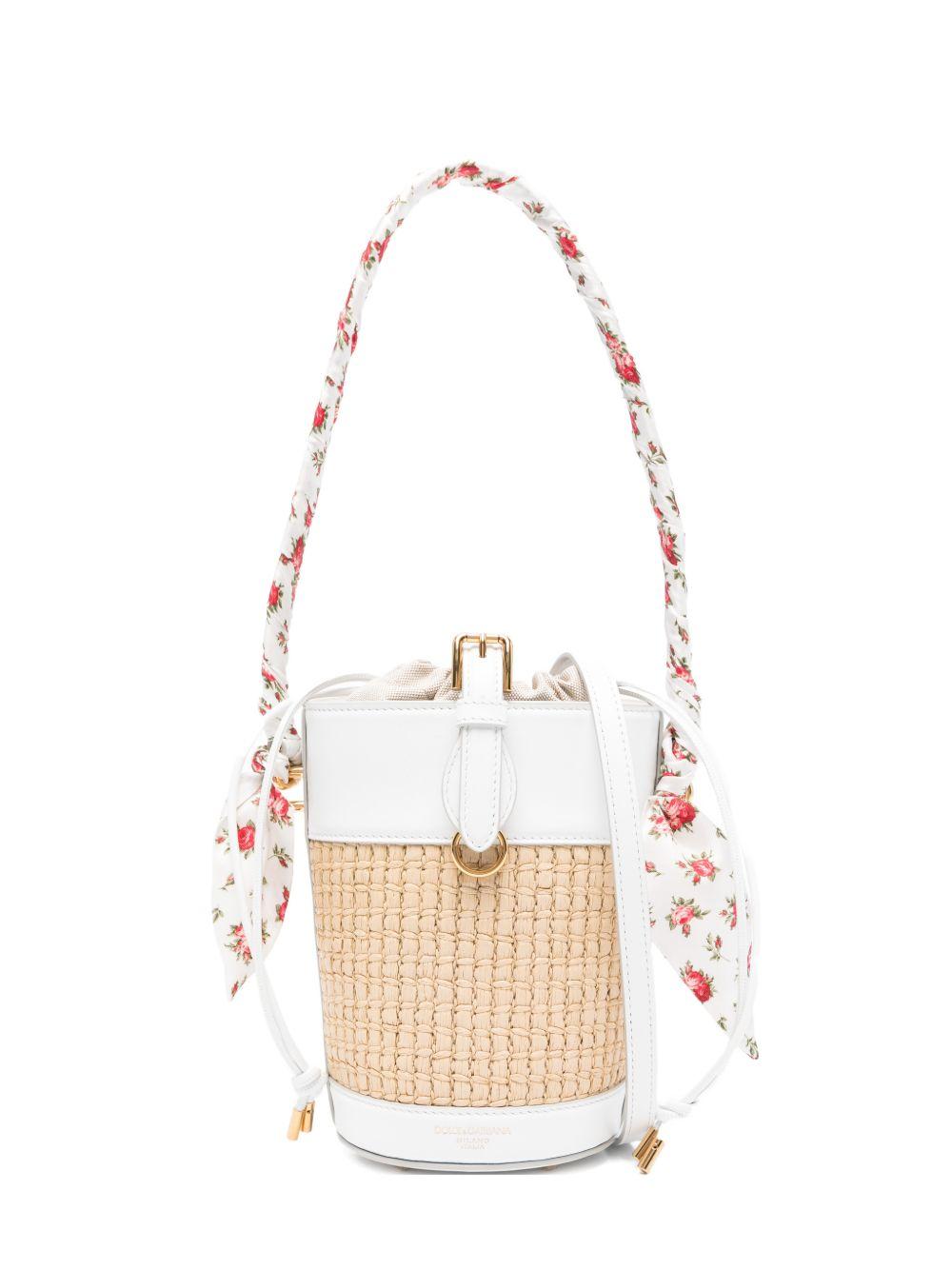 dolce & gabbana bags beige calf leather raffia - women