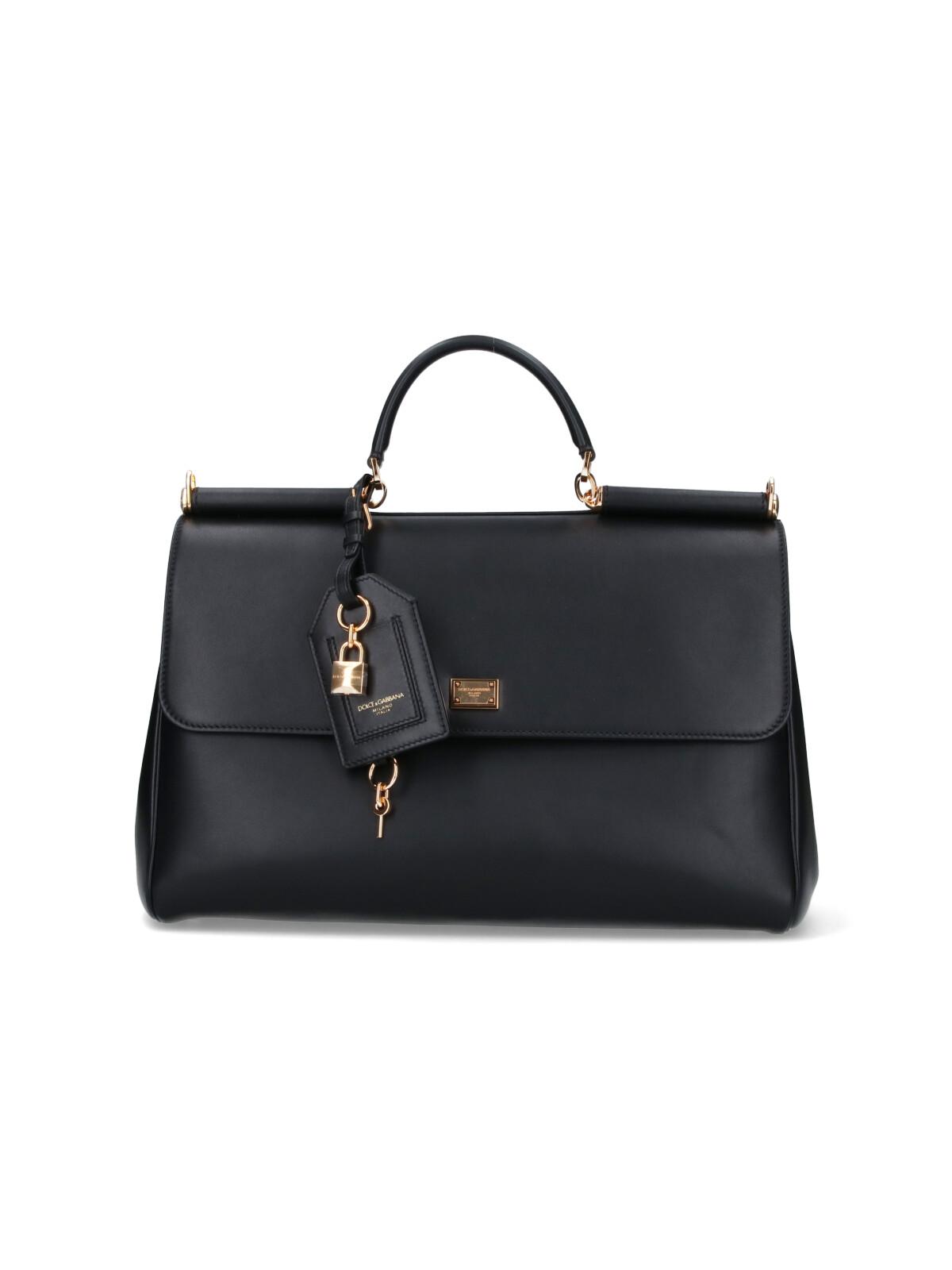 dolce & gabbana bags black calf leather - women
