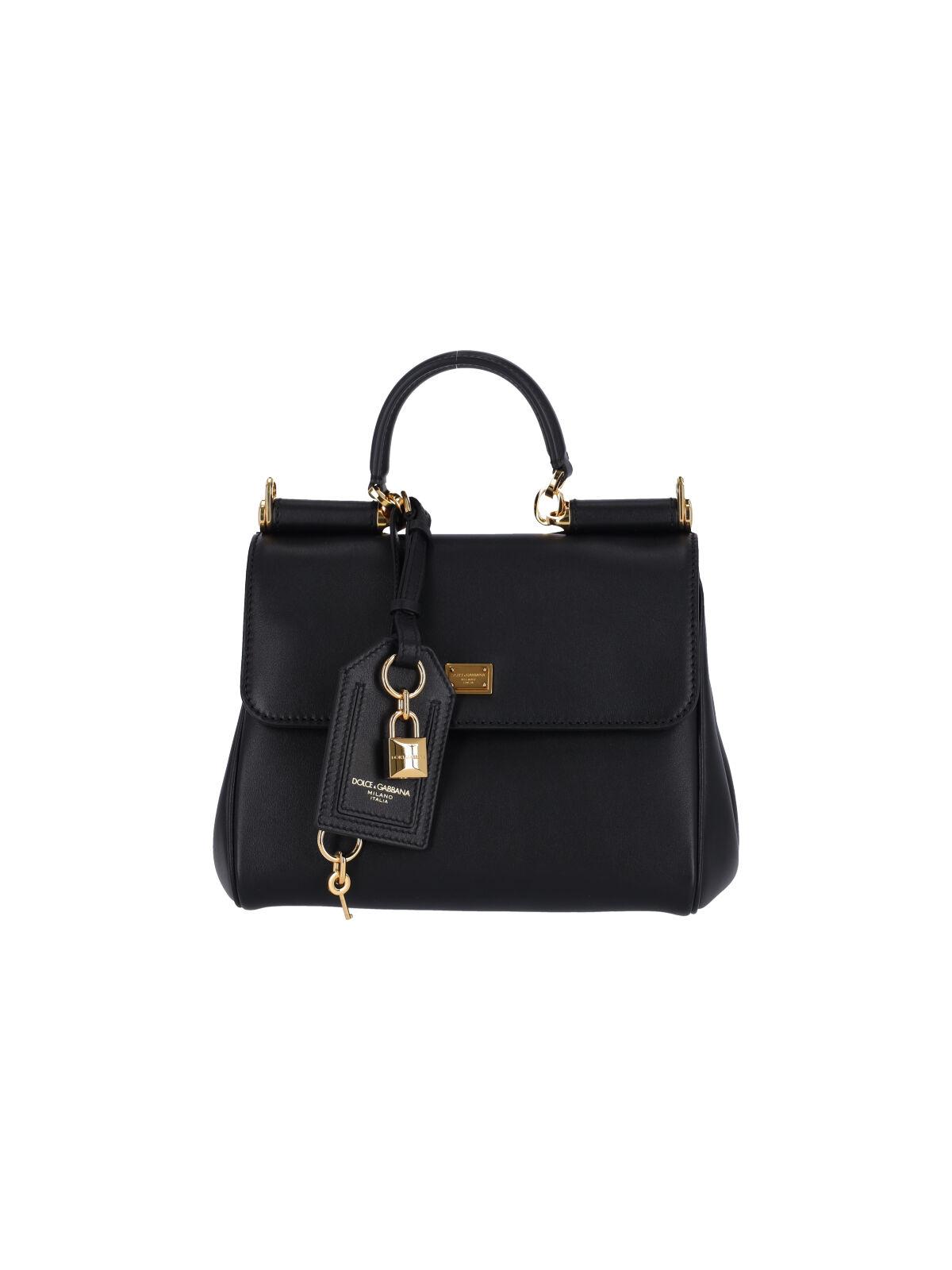 dolce & gabbana bags black calf leather - women