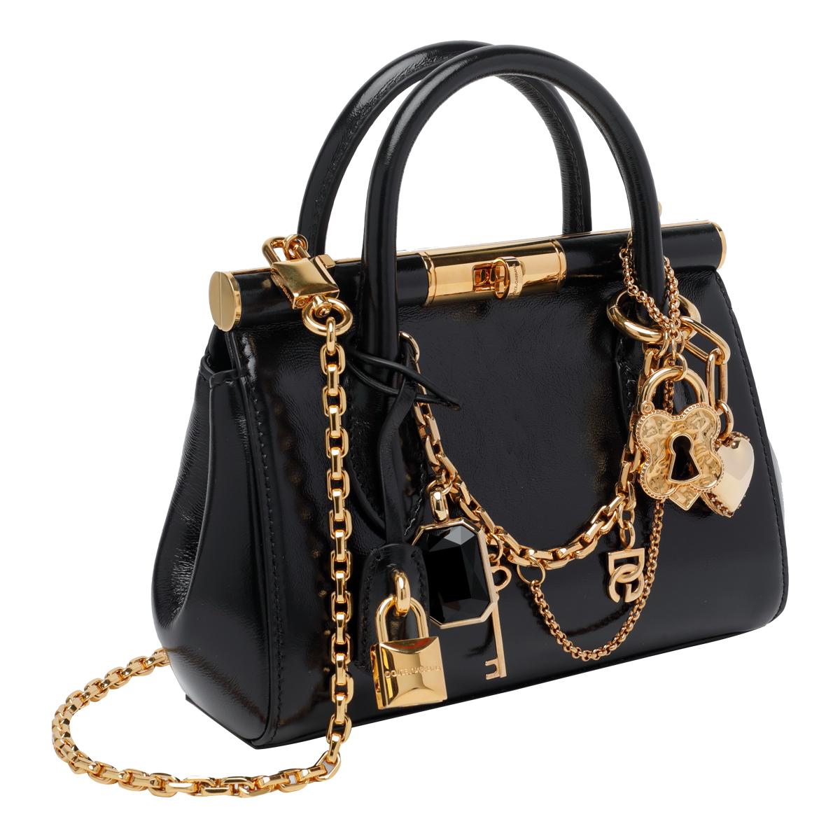 dolce & gabbana bags black calf leather - women