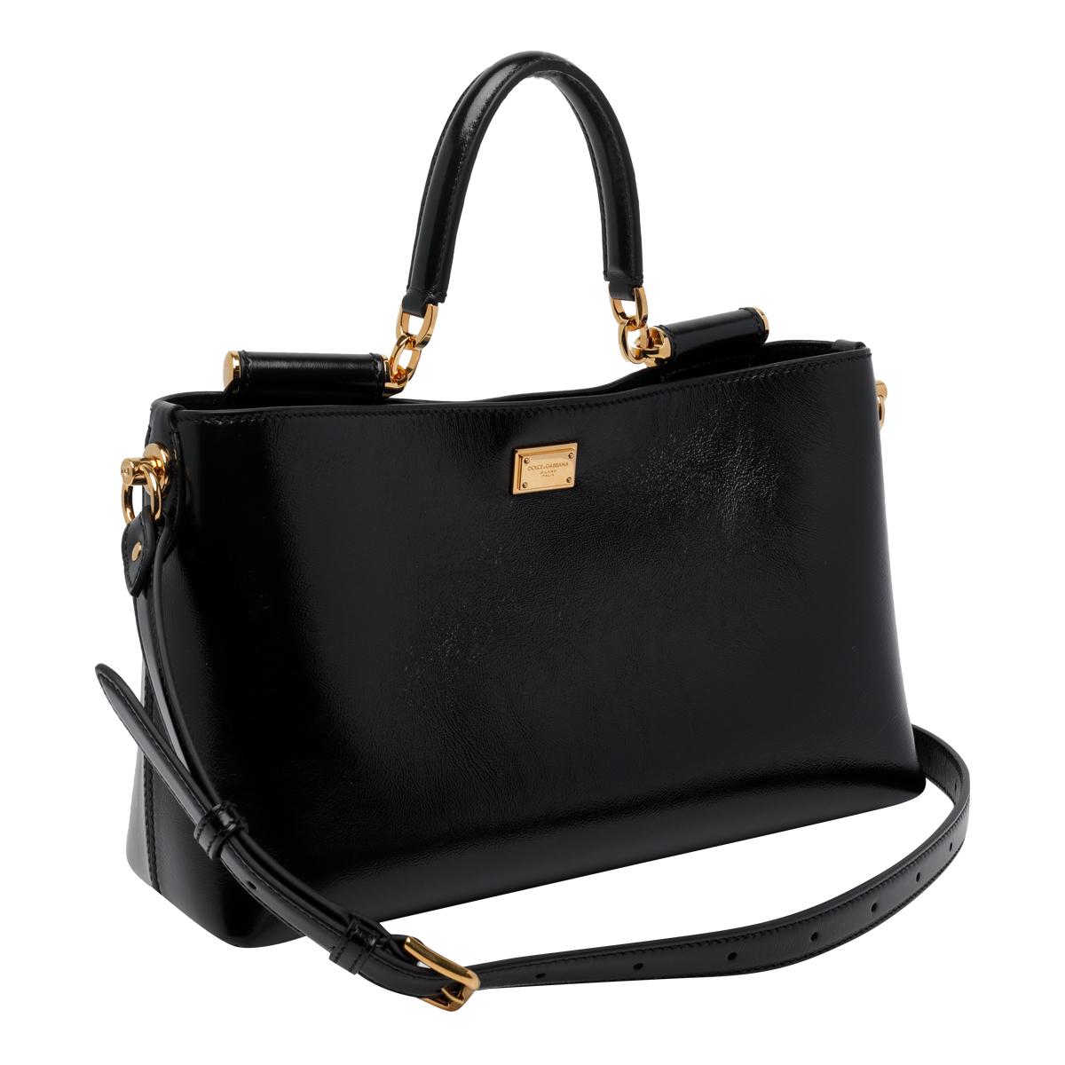 dolce & gabbana bags black calf leather - women