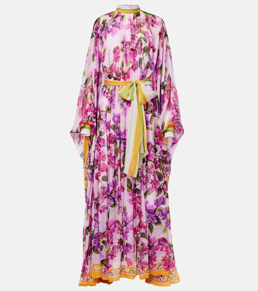 dolce & gabbana belted floral silk kaftan