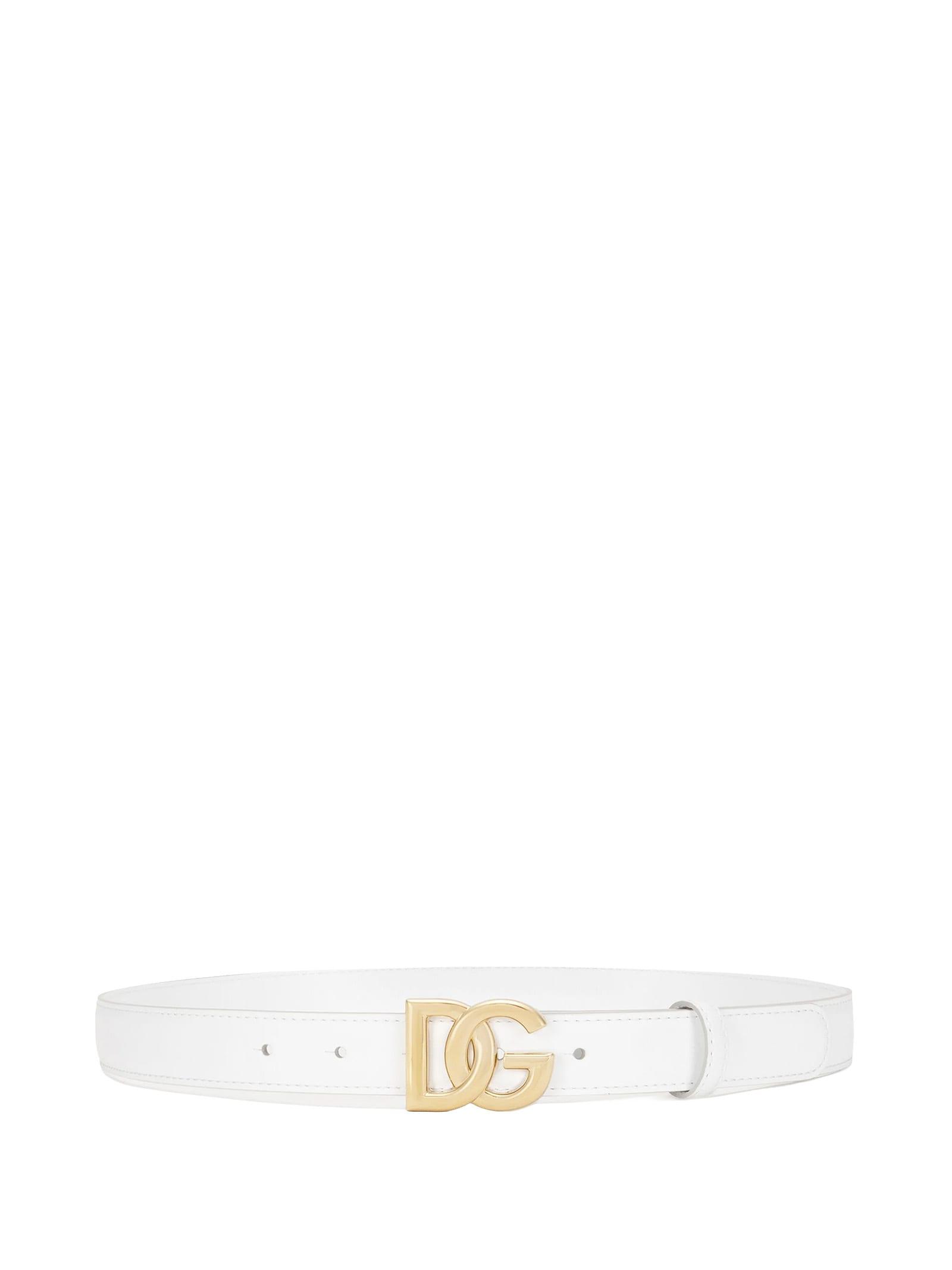 dolce & gabbana belts white