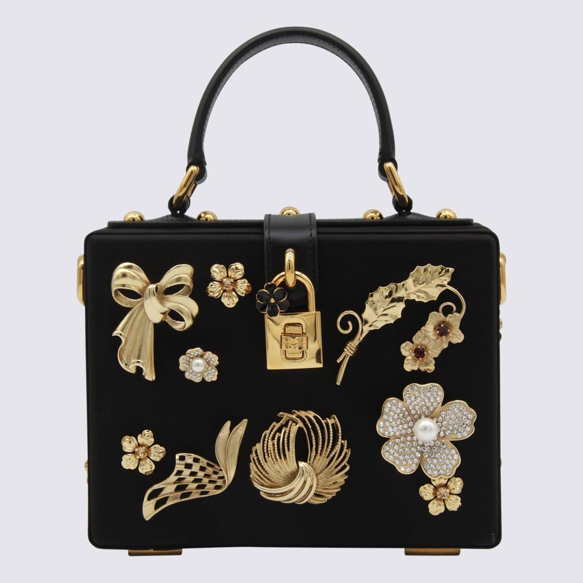 dolce & gabbana black dolce box top handle bag