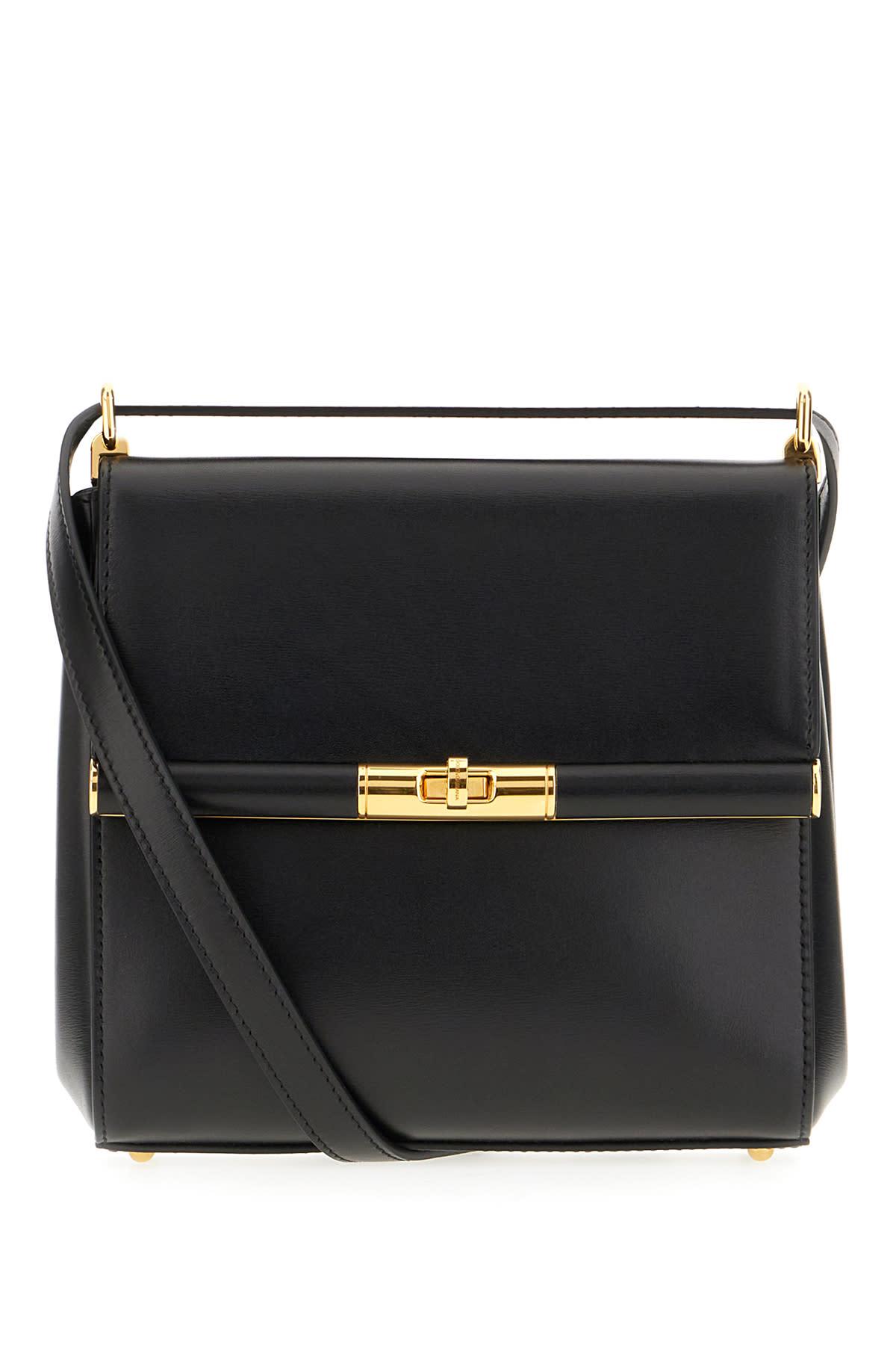 dolce & gabbana black leather marlene crossbody bag