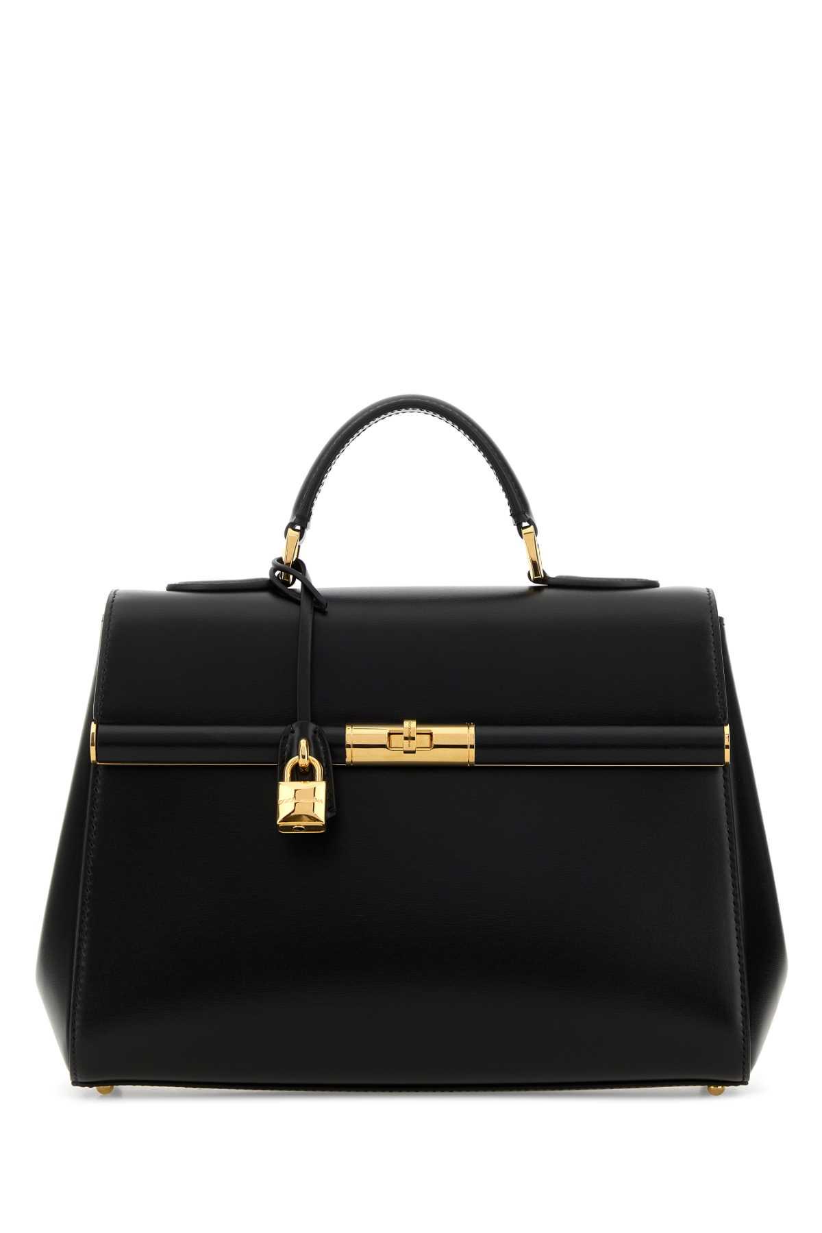 dolce & gabbana black leather marlene handbag