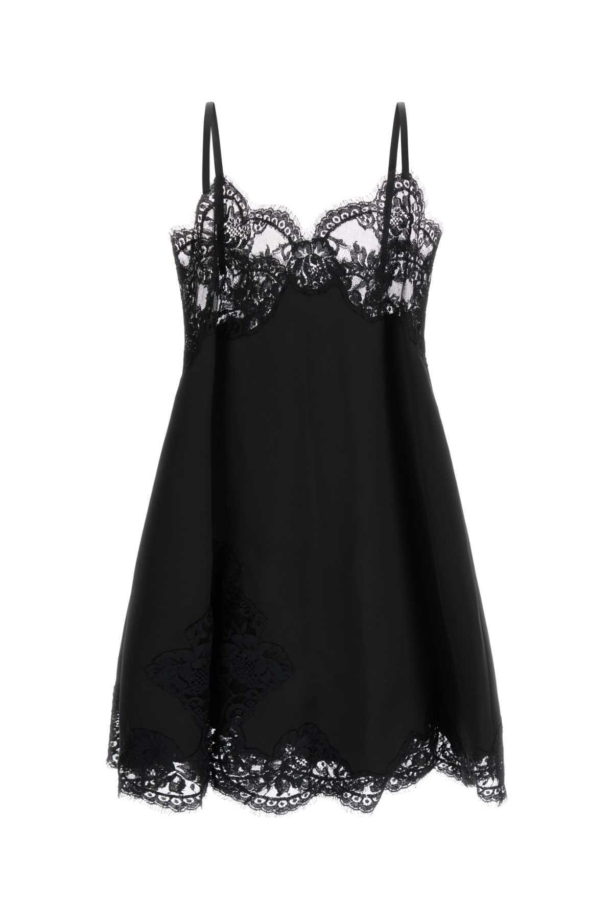 dolce & gabbana black satin mini dress