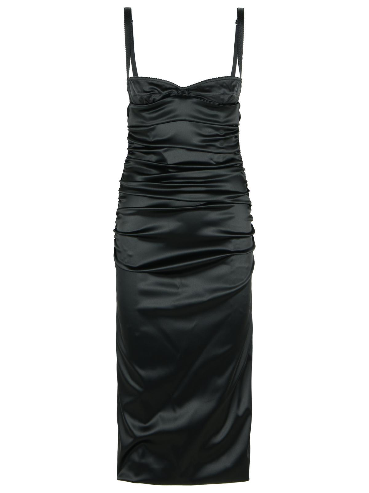dolce & gabbana black silk blend dress
